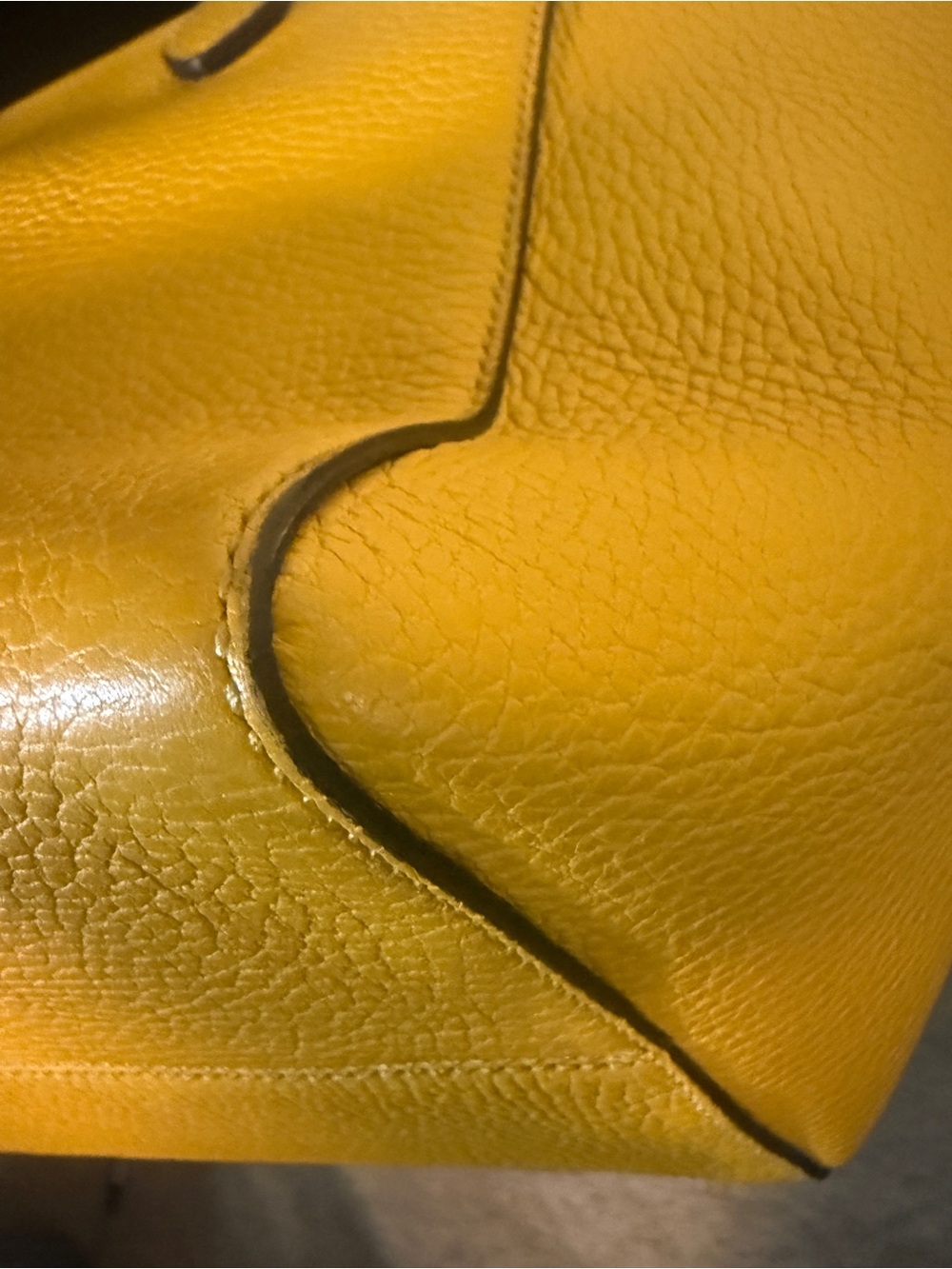 Gucci Large Swing Tote Yellow Pebbled Leather Made in Italy Authentic - Picture 3 of 15